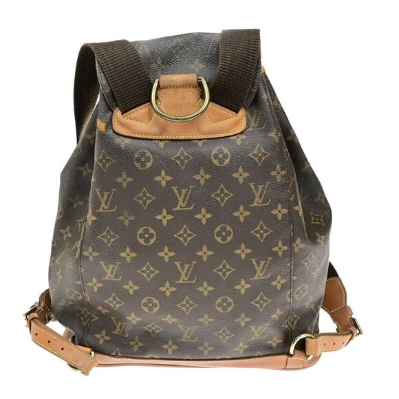 LOUIS VUITTON Montsouris GM Backpack Bag Monogram Leather Brown M51135 70ED741 main image 5